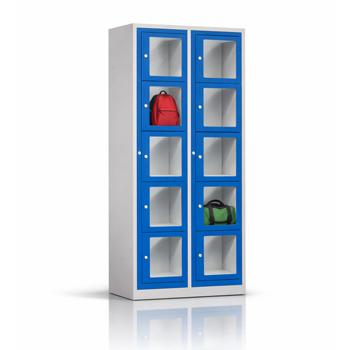 Fächerschrank mit Sichtfenster und Zentraltüre